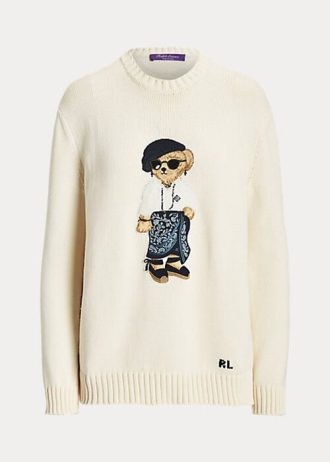 Cream Women’s Ralph Lauren Sarong Bear Jersey Sweaters Cream Women’s Ralph Lauren Sarong Bear Jersey Sweaters