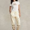 Cream Women’s Ralph Lauren Snowflake-Motif Fleece Sweatpants Cream Women’s Ralph Lauren Snowflake-Motif Fleece Sweatpants