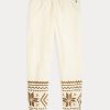 Cream Women’s Ralph Lauren Snowflake-Motif Fleece Sweatpants Cream Women’s Ralph Lauren Snowflake-Motif Fleece Sweatpants