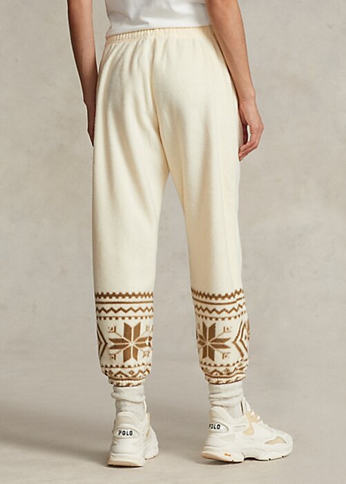Cream Women’s Ralph Lauren Snowflake-Motif Fleece Sweatpants Cream Women’s Ralph Lauren Snowflake-Motif Fleece Sweatpants