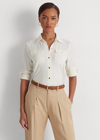 Cream Women’s Ralph Lauren Stretch Jersey Shirts