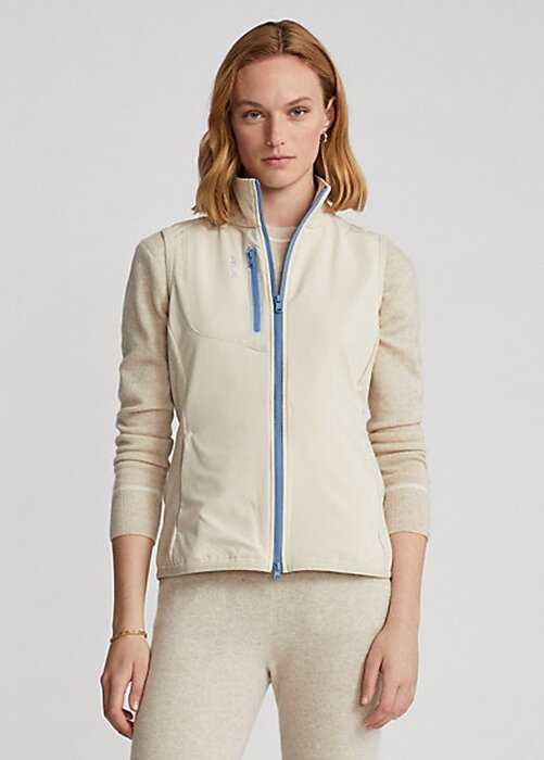 Cream Women’s Ralph Lauren Terry Sleeveless Full-Zip Vest Cream Women’s Ralph Lauren Terry Sleeveless Full-Zip Vest