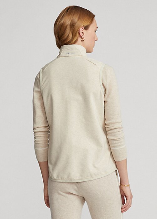 Cream Women’s Ralph Lauren Terry Sleeveless Full-Zip Vest Cream Women’s Ralph Lauren Terry Sleeveless Full-Zip Vest