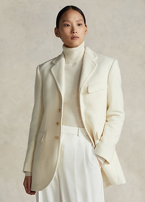 Cream Women’s Ralph Lauren Wool-Blend Herringbone- Jackets Cream Women’s Ralph Lauren Wool-Blend Herringbone- Jackets