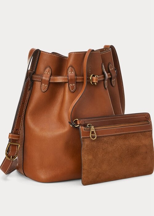 Cuoio Women’s Ralph Lauren Leather Large Bellport Bucket Bags Cuoio Women’s Ralph Lauren Leather Large Bellport Bucket Bags