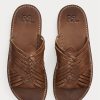 Dark Brown Men’s Ralph Lauren Braided Leather Slippers Dark Brown Men’s Ralph Lauren Braided Leather Slippers