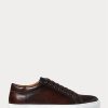 Dark Brown Men’s Ralph Lauren Severn Burnished Calfskin Sneakers Dark Brown Men’s Ralph Lauren Severn Burnished Calfskin Sneakers