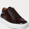 Dark Brown Men’s Ralph Lauren Severn Burnished Calfskin Sneakers Dark Brown Men’s Ralph Lauren Severn Burnished Calfskin Sneakers