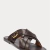 Dark Brown Men’s Ralph Lauren Welington Calfskin Slippers Dark Brown Men’s Ralph Lauren Welington Calfskin Slippers
