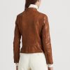 Dark Brown Women’s Ralph Lauren Leather Moto Jackets Dark Brown Women’s Ralph Lauren Leather Moto Jackets