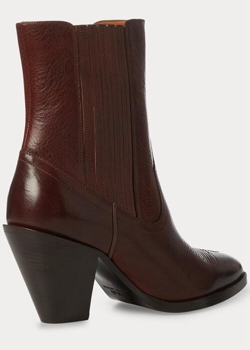 Dark Brown Women’s Ralph Lauren Lowrey Leather Cowboy Boots Dark Brown Women’s Ralph Lauren Lowrey Leather Cowboy Boots