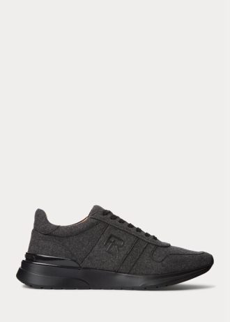 Dark Grey Men’s Ralph Lauren Ethan Wool Flannel Sneakers Dark Grey Men’s Ralph Lauren Ethan Wool Flannel Sneakers