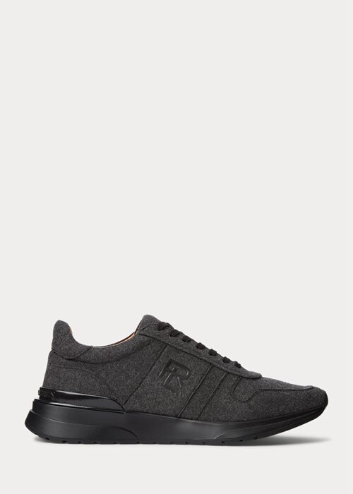 Dark Grey Men’s Ralph Lauren Ethan Wool Flannel Sneakers Dark Grey Men’s Ralph Lauren Ethan Wool Flannel Sneakers