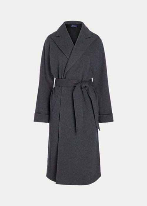 Dark Grey Women’s Ralph Lauren Flannel Wrap Coats Dark Grey Women’s Ralph Lauren Flannel Wrap Coats