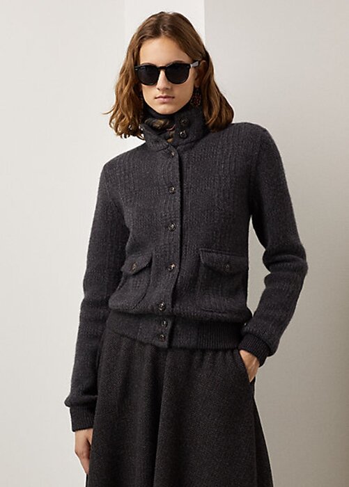 Dark Grey Women’s Ralph Lauren Glen Plaid Cashmere Jackets Dark Grey Women’s Ralph Lauren Glen Plaid Cashmere Jackets