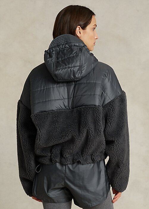 Dark Grey Women’s Ralph Lauren High-Pile & Ripstop Hybrid Pullover Jackets Dark Grey Women’s Ralph Lauren High-Pile & Ripstop Hybrid Pullover Jackets