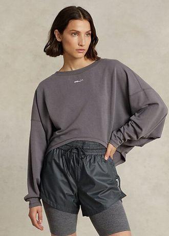 Dark Grey Women’s Ralph Lauren Oversize Stretch-Blend Fleece Sweatshirts Dark Grey Women’s Ralph Lauren Oversize Stretch-Blend Fleece Sweatshirts