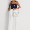 French Navy Dot/Cream Women’s Ralph Lauren Polka-Dot Leather Medium Handbag French Navy Dot/Cream Women’s Ralph Lauren Polka-Dot Leather Medium Handbag