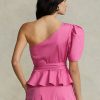 Fuchsia Women’s Ralph Lauren Belted One-Shoulder Cotton Tops Fuchsia Women’s Ralph Lauren Belted One-Shoulder Cotton Tops