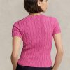 Fuchsia Women’s Ralph Lauren Cable-Knit Cotton Short-Sleeve Sweaters Fuchsia Women’s Ralph Lauren Cable-Knit Cotton Short-Sleeve Sweaters
