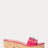 Fuchsia Women’s Ralph Lauren Roxanne Embossed Leather Sandals Fuchsia Women’s Ralph Lauren Roxanne Embossed Leather Sandals