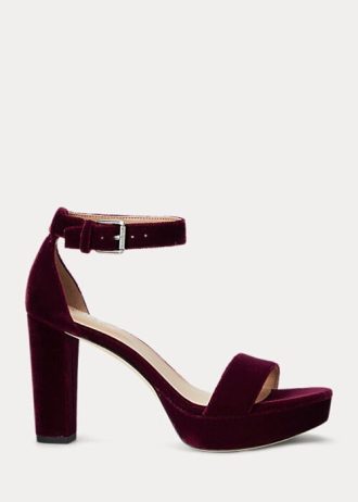 Fuchsia Women’s Ralph Lauren Sylvia Velvet Sandals