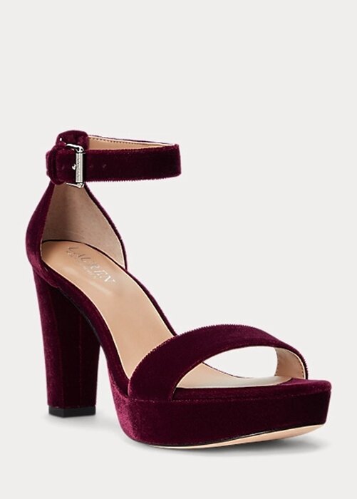 Fuchsia Women’s Ralph Lauren Sylvia Velvet Sandals Fuchsia Women’s Ralph Lauren Sylvia Velvet Sandals