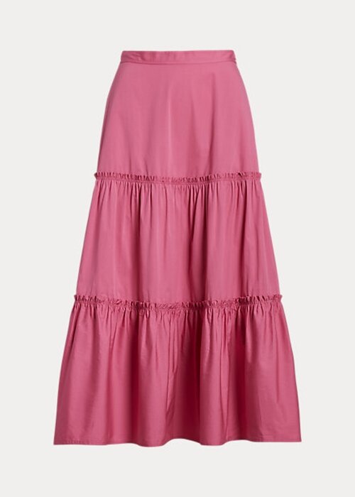 Fuchsia Women’s Ralph Lauren Tiered A-Line Cotton Skirts Fuchsia Women’s Ralph Lauren Tiered A-Line Cotton Skirts