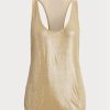 Gold Women’s Ralph Lauren Presling Embellished Tulle Blouse Tops Gold Women’s Ralph Lauren Presling Embellished Tulle Blouse Tops