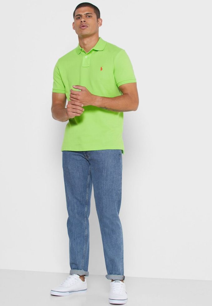 Green Men’s Ralph Lauren Basic Mesh Polo Shirts Green Men’s Ralph Lauren Basic Mesh Polo Shirts