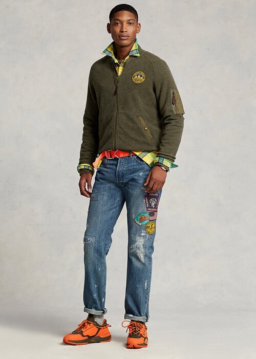 Green Men’s Ralph Lauren Brushed Fleece Bomber Jackets Green Men’s Ralph Lauren Brushed Fleece Bomber Jackets