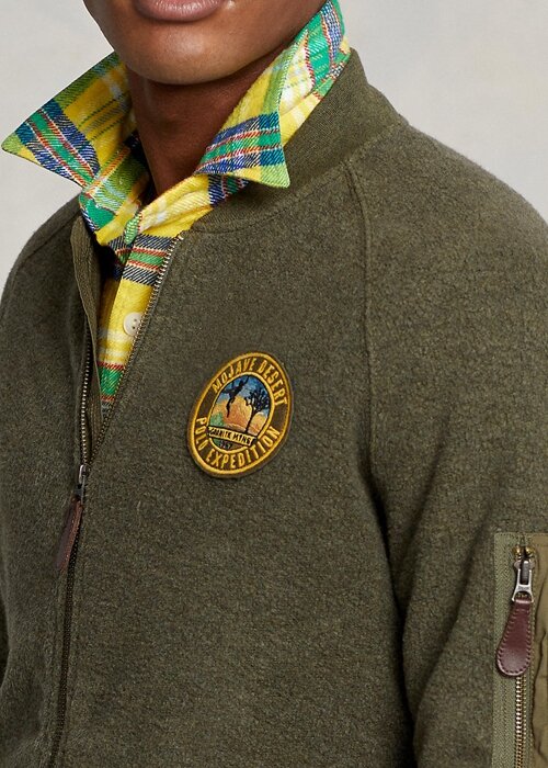 Green Men’s Ralph Lauren Brushed Fleece Bomber Jackets Green Men’s Ralph Lauren Brushed Fleece Bomber Jackets