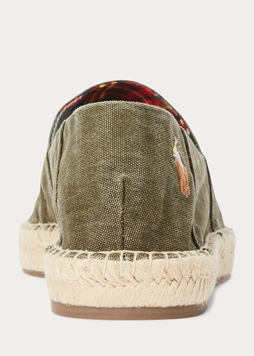 Green Men’s Ralph Lauren Cevio Washed Canvas Casual Shoes Green Men’s Ralph Lauren Cevio Washed Canvas Casual Shoes