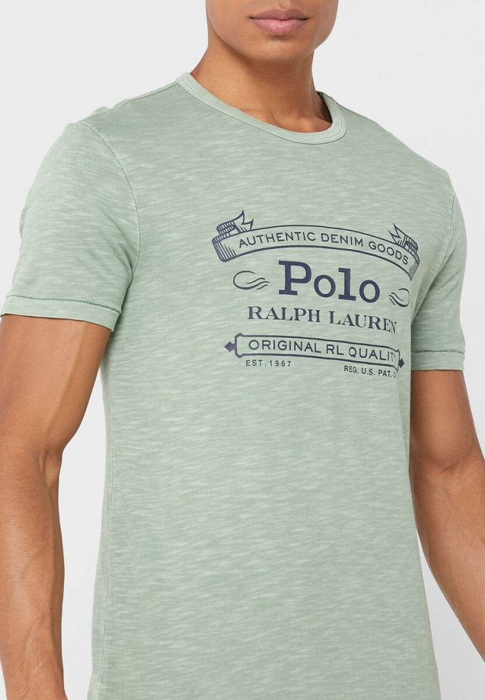 Green Men’s Ralph Lauren Logo Crew Neck T Shirts Green Men’s Ralph Lauren Logo Crew Neck T Shirts