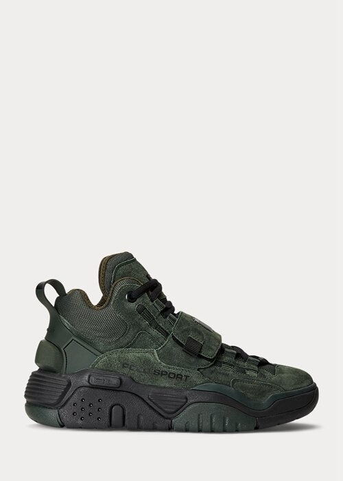 Green Men’s Ralph Lauren PS100 High-Top Suede Sneakers Green Men’s Ralph Lauren PS100 High-Top Suede Sneakers