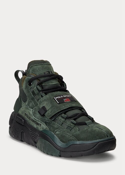 Green Men’s Ralph Lauren PS100 High-Top Suede Sneakers Green Men’s Ralph Lauren PS100 High-Top Suede Sneakers