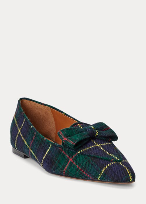 Green Women’s Ralph Lauren Ashtyn Plaid Wool Pointed Loafers Green Women’s Ralph Lauren Ashtyn Plaid Wool Pointed Loafers