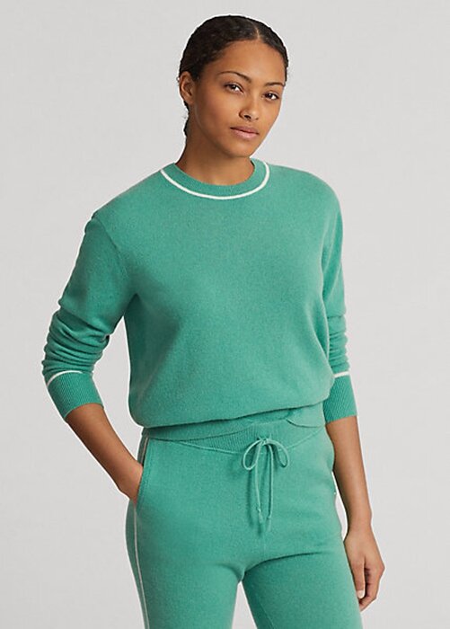 Green Women’s Ralph Lauren Cashmere Crewneck Sweaters Green Women’s Ralph Lauren Cashmere Crewneck Sweaters