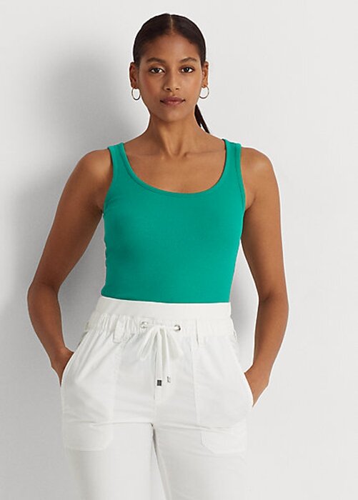 Green Women’s Ralph Lauren Cotton-Blend Tanks Green Women’s Ralph Lauren Cotton-Blend Tanks