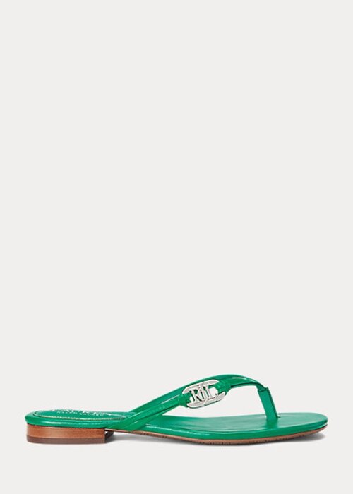 Green Women’s Ralph Lauren Emalia Nappa Leather Flip Flops Green Women’s Ralph Lauren Emalia Nappa Leather Flip Flops