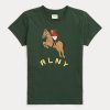 Green Women’s Ralph Lauren Equestrian Appliqué Logo Jersey T Shirts Green Women’s Ralph Lauren Equestrian Appliqué Logo Jersey T Shirts