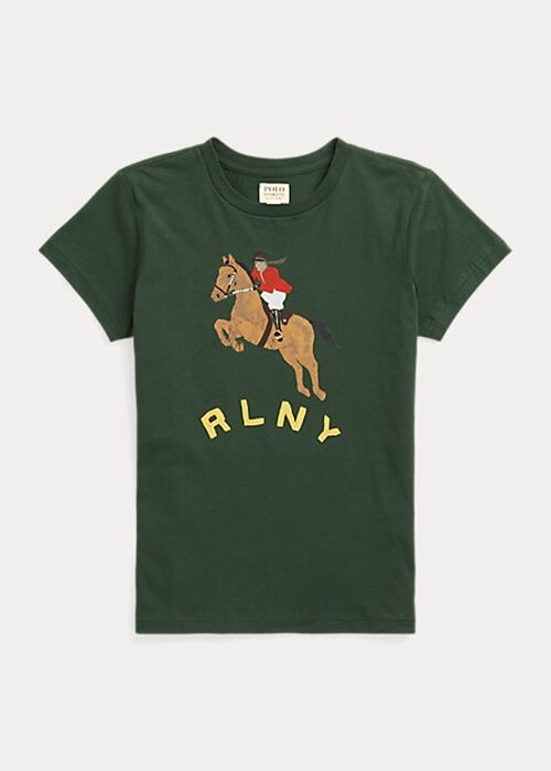 Green Women’s Ralph Lauren Equestrian Appliqué Logo Jersey T Shirts Green Women’s Ralph Lauren Equestrian Appliqué Logo Jersey T Shirts