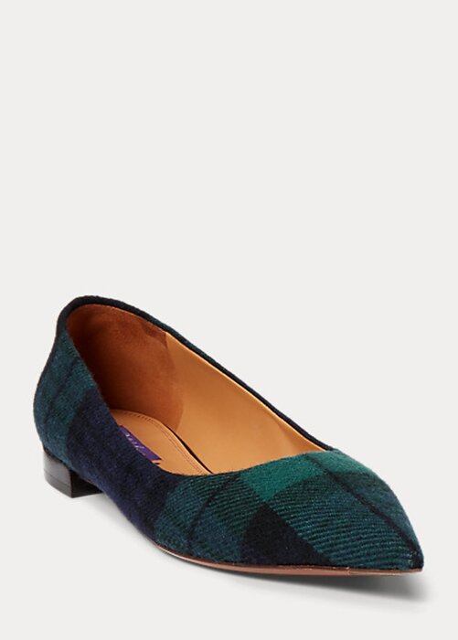 Green Women’s Ralph Lauren Kendrya Black Watch Plaid Ballet Flat Shoes Green Women’s Ralph Lauren Kendrya Black Watch Plaid Ballet Flat Shoes