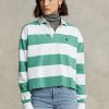 Green Women’s Ralph Lauren Striped Cropped Jersey Rugby Shirts Green Women’s Ralph Lauren Striped Cropped Jersey Rugby Shirts