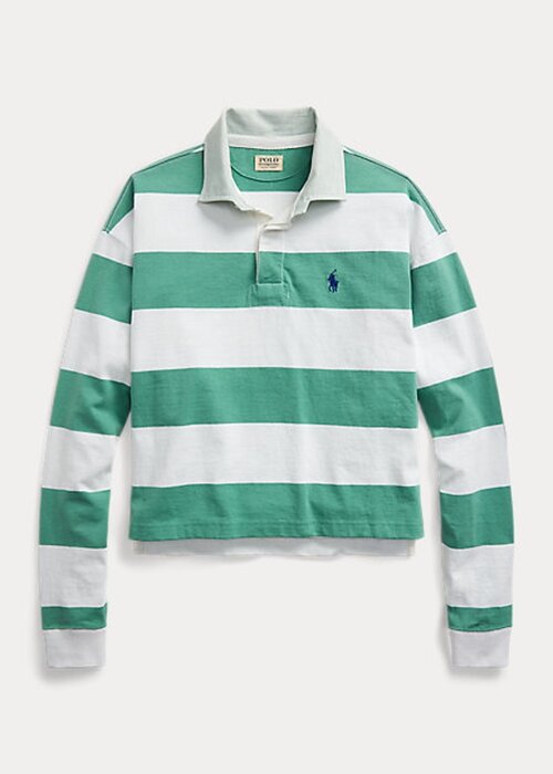 Green Women’s Ralph Lauren Striped Cropped Jersey Rugby Shirts Green Women’s Ralph Lauren Striped Cropped Jersey Rugby Shirts