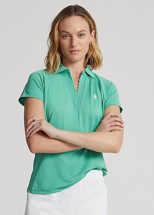 Green Women’s Ralph Lauren Tailored Fit Piqué Polo Shirts Green Women’s Ralph Lauren Tailored Fit Piqué Polo Shirts