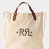 Greige Women’s Ralph Lauren Logo Canvas Market Tote Bags Greige Women’s Ralph Lauren Logo Canvas Market Tote Bags