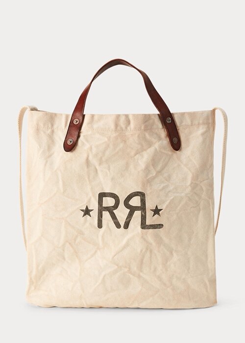 Greige Women’s Ralph Lauren Logo Canvas Market Tote Bags Greige Women’s Ralph Lauren Logo Canvas Market Tote Bags