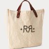 Greige Women’s Ralph Lauren Logo Canvas Market Tote Bags Greige Women’s Ralph Lauren Logo Canvas Market Tote Bags
