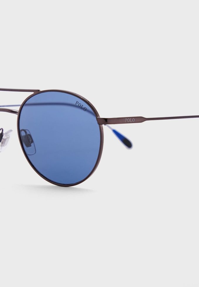 Grey Men’s Ralph Lauren 0Ph3136 Round Sunglasses